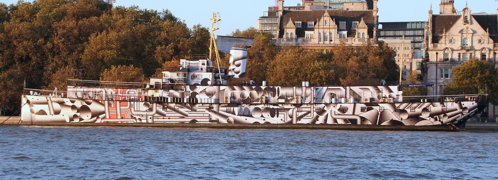 HMS President in Dazzle Camouflage